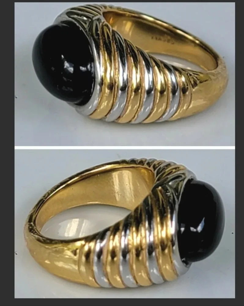 Vintage 14k Gold Onyx Ring-Gemstone Ring-Onyx Jewelry-Estate Jewelry 4.4gm